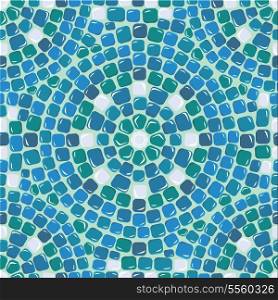 Seamless mosaic pattern - Blue ceramic tile - classical geometric ornament. Ready to use as swatch