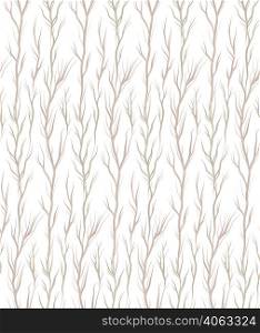 Seamless natural vector pattern with twigs and sprigs on a white background. Wooded texture in pastel colors. Fabric swatch with leafless branches. Seamless natural vector pattern with twigs and sprigs on a white background. Wooded texture in pastel colors. Fabric swatch