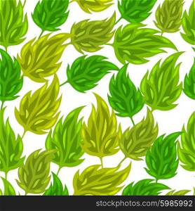 Seamless nature pattern with stylized green leaves. Background for textile printing and packaging paper. Seamless nature pattern with stylized green leaves. Background for textile printing and packaging paper.