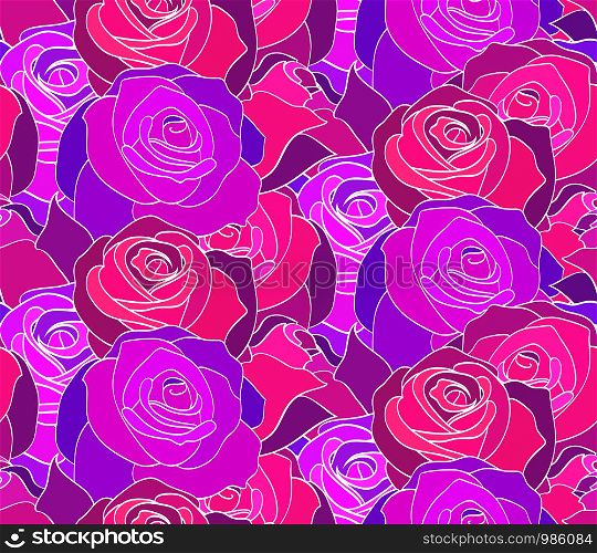 Seamless neon texture with roses. The day of the Dead. Vector pattern for wallpaper, wrapper, fabrics and your creativity. Seamless neon texture with roses. The day of the Dead. Vector pattern
