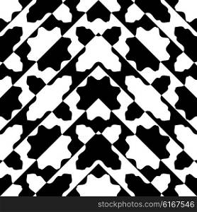 Seamless Oriental Ornament. Abstract Black and White Background. Vector Geometric Pattern. Seamless Oriental Ornament