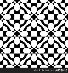 Seamless Oriental Ornament. Abstract Black and White Background. Vector Geometric Pattern. Seamless Oriental Ornament