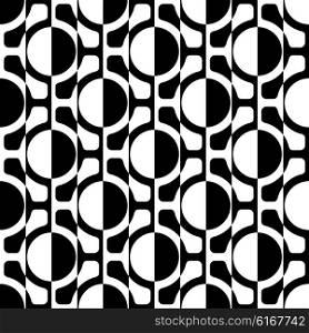 Seamless Oriental Ornament. Abstract Black and White Background. Vector Ring Pattern. Seamless Oriental Ornament