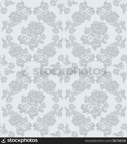 Seamless ornament floral, gray