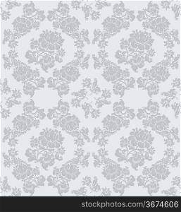 Seamless ornament floral, gray