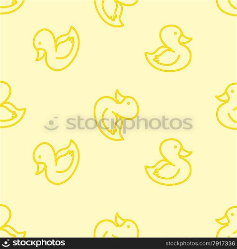 seamless ornament. made of small ducks on a yellow background