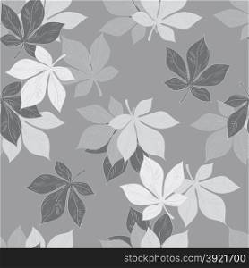 Seamless ornament. Pattern .made from the leaves of chestnut, made in graphic art.