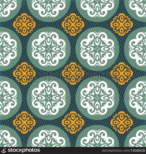 Seamless ornament pattern vector tile for multipurpose use in design. Seamless ornament pattern vector tile