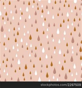 Seamless ornament with multicolored water drops on a beige background. Nature, liquid, rain pattern. Vector digital paper.. Seamless ornament with multicolored water drops on a beige background. Nature, liquid, rain pattern. Vector digital paper