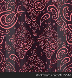 Seamless Paisley background. Elegant Hand Drawn vector pattern.