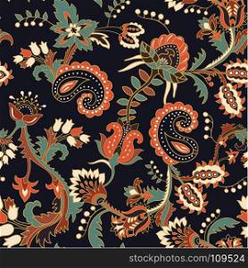 Seamless Paisley background, floral pattern. Colorful ornamental background. Seamless Paisley background, floral pattern. Colorful ornamental background for web, textile