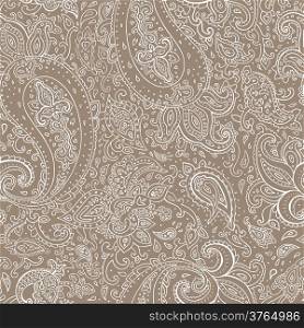 Seamless Paisley background. Hand Drawn vector pattern.