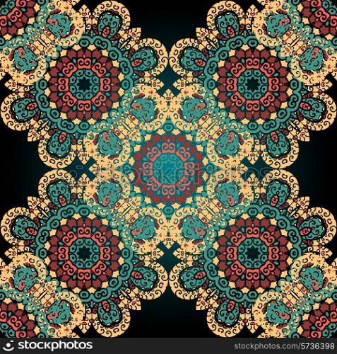 Seamless paisley. Mandala abstract pattern. Tiled vector. Asian ornate print