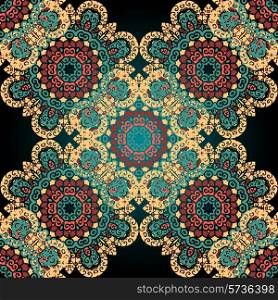 Seamless paisley. Mandala abstract pattern. Tiled vector. Asian ornate print