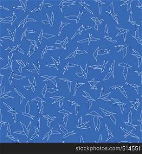 Seamless paper bird origami pattern background. Seamless paper bird origami pattern background. fly bird