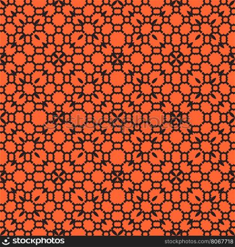 seamless pattern abstract orange floral forms design background vector illustration