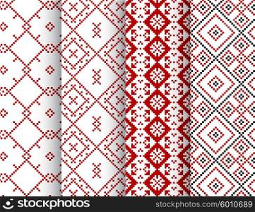 Seamless pattern&amp;#39;s set in ethnic style vector illustration