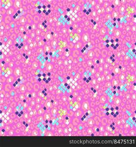 Seamless pattern animal skin wild design. Skin pink background with snake and leopard mix spots. Seamless pattern animal skin wild design. Skin pink background with snake and leopard mix spots.