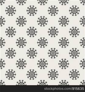 Seamless pattern background. Abstract and Classical concept. Geometric creative design stylish theme. Illustration vector. Black and white color. Snowflake ice for Christmas day