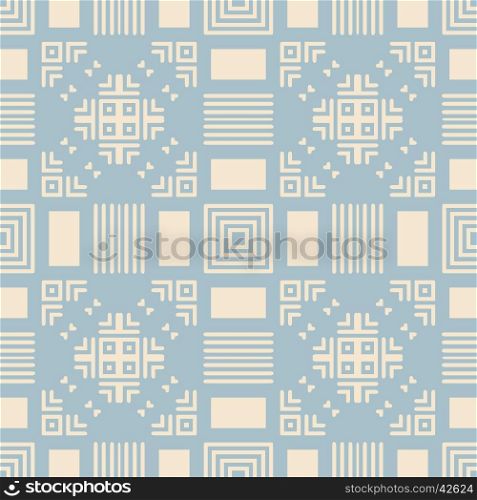 Seamless pattern background. Abstract square blue ornament. Vector illustration.