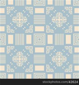 Seamless pattern background. Abstract square blue ornament. Vector illustration.