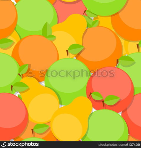 Seamless Pattern Background from Apple, Orange and Pear Vector Illustration. EPS10