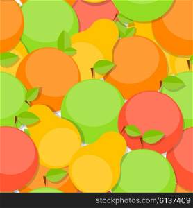 Seamless Pattern Background from Apple, Orange and Pear Vector Illustration. EPS10