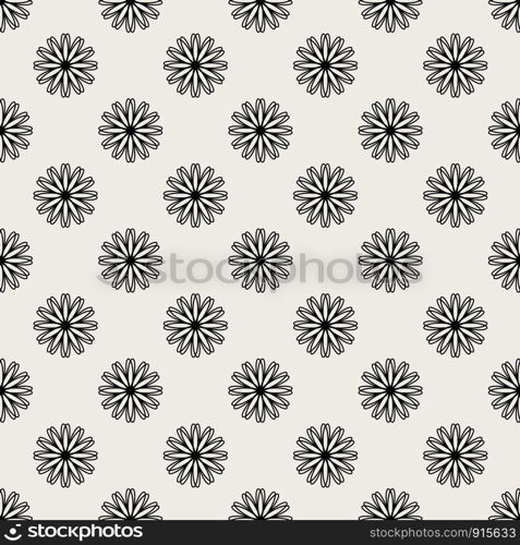 Seamless pattern background. Modern abstract and Classical antique concept. Geometric creative design stylish theme. Illustration vector. Black and white color. Floral and Flower shape