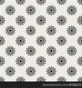 Seamless pattern background. Modern abstract and Classical antique concept. Geometric creative design stylish theme. Illustration vector. Black and white color. Floral and Flower shape