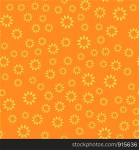 Seamless pattern background. Modern abstract and Classical antique concept. Geometric creative design stylish theme. Illustration vector. Orange and yellow tone color. Floral and Sun flower shape
