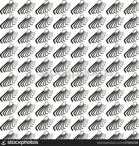 Seamless pattern background of hex wrench on white baclground