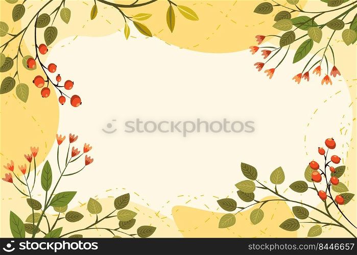 Seamless pattern background vector illustration of branches with leaves and berries for decoration. Seamless pattern background vector illustration of branches with leaves berries for decoration