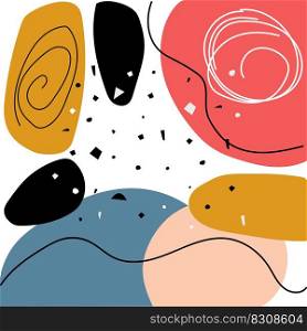 Seamless pattern background with abstract organic shapes, contemporary collage style, pastel colors