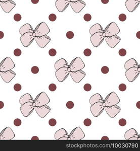 Seamless pattern background with handdrawn bows vector illustration.. Seamless pattern background with handdrawn bows vector illustration