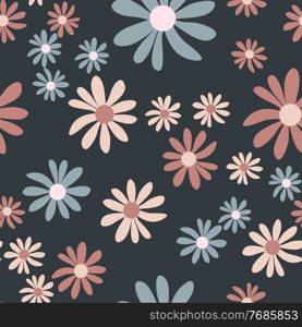 Seamless Pattern Background with Simple Flower Design Elements. Vector Illustration. Seamless Pattern Background with Simple Flower Design Elements. Vector Illustration EPS10