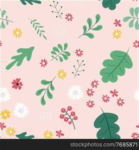 Seamless Pattern Background with Simple Flower Design Elements. Vector Illustration. Seamless Pattern Background with Simple Flower Design Elements. Vector Illustration EPS10