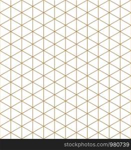 Seamless pattern.Base grid Mitsukude for japanese patterns Kumiko. Kumiko brown and white color silhouette.Average thickness lines.. Base grid Mitsukude for patterns Kumiko.Brown color.