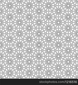 Seamless pattern based on Japanese ornament Kumiko.Black and white.. Seamless geometric pattern based on Japanese ornament Kumiko
