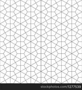 Seamless pattern based on japanese ornament Kumiko black and white silhouette.Extrafine lines.. Seamless pattern based on japanese ornament Kumiko