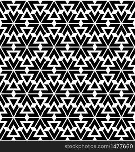 Seamless pattern based on Japanese ornament Kumiko.Black on white background .. Seamless pattern based on Japanese ornament Kumiko