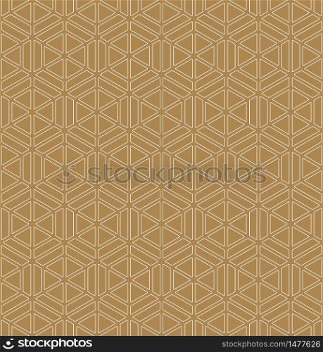 Seamless pattern based on Japanese ornament Kumiko.Brown color background and white pattern layer.Rounded corners.. Seamless pattern based on Japanese ornament Kumiko