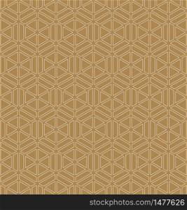 Seamless pattern based on Japanese ornament Kumiko.Brown color background and white pattern layer.Rounded corners.. Seamless pattern based on Japanese ornament Kumiko