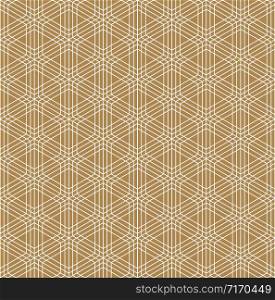 Seamless pattern based on Japanese ornament Kumiko.Gold background color.White pattern layer.. Seamless pattern based on Japanese ornament Kumiko