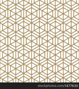 Seamless pattern based on Japanese ornament Kumiko.Golden color.Rounded corner.. Seamless pattern based on Japanese ornament Kumiko