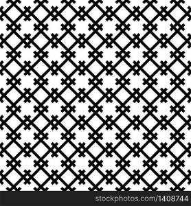 Seamless pattern based on japanese woodwork art.Black and white color.Great design for any purposes. Thick lines.. Seamless pattern based on japanese woodwork art.Black and white color.