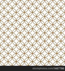 Seamless pattern based on Kumiko ornament .Golden silhouette circular lines.Suitable for laser cutting and design.. Seamless pattern based on Japanese ornament Kumiko.Golden color.
