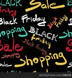 Seamless pattern black friday calligraphic advertising poster design vector background