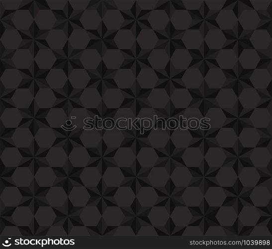 Seamless pattern black stars polygon background - Vector illustration