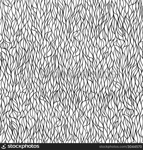 Seamless pattern. Black-white meshwork of smooth lines. Detailed interweaving organic structure.
 Vector illustration. Seamless meshwork texture