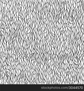 Seamless pattern. Black-white meshwork of smooth lines. Detailed interweaving organic structure.
 Vector illustration. Seamless meshwork texture